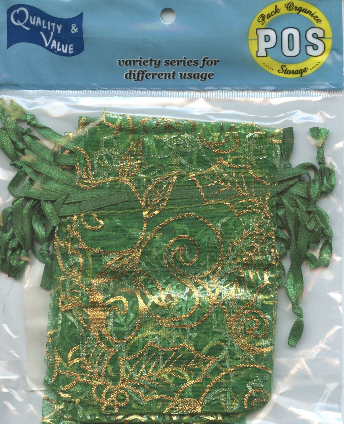 Sheer Organza Gift Bag - Green - Pack of 12