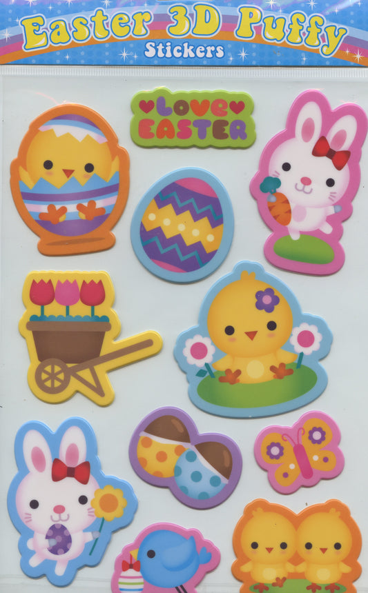 Easter 3D Puffy Stickers - Love Easter - Pack #1 - 11 Stickers