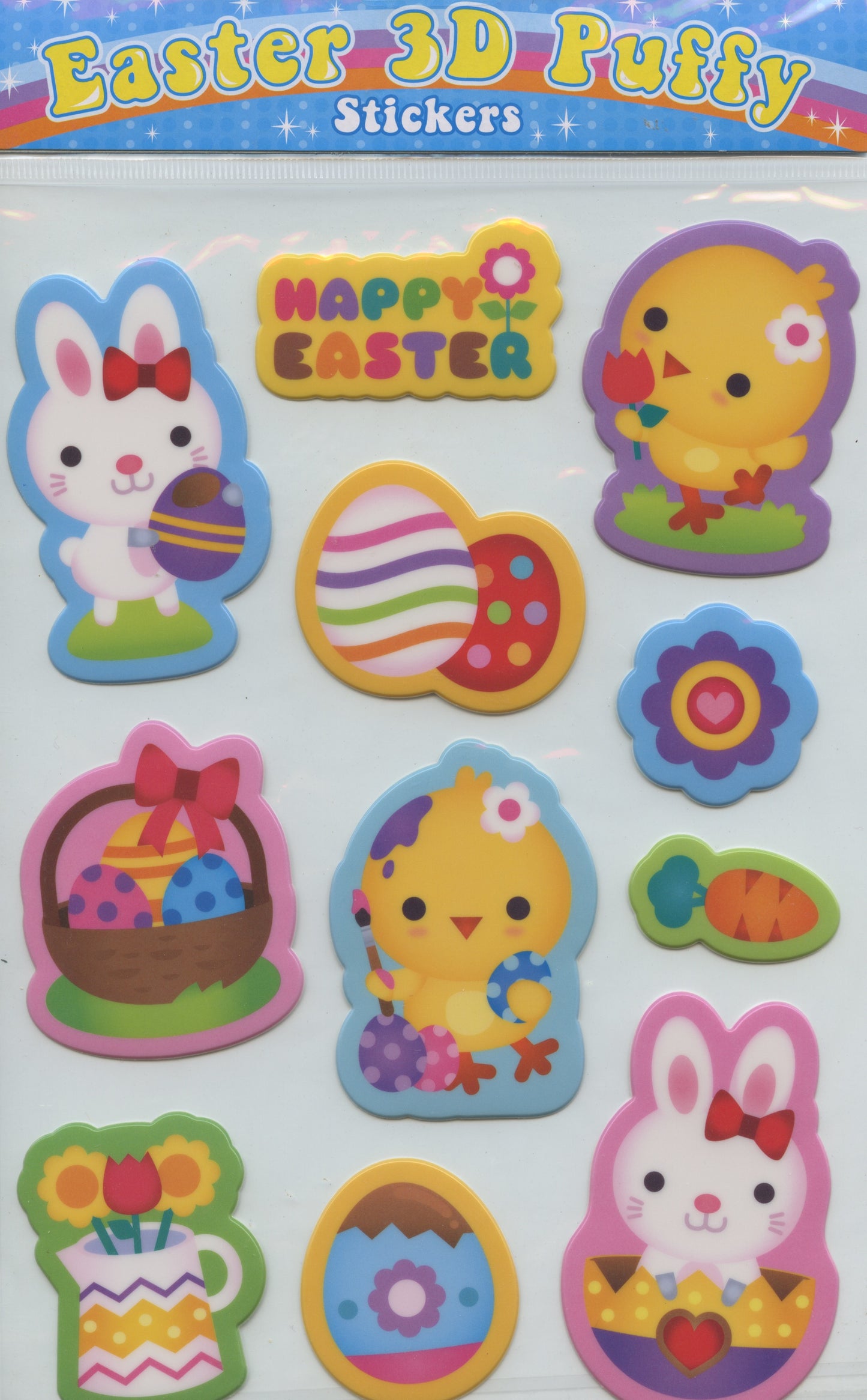 Easter 3D Puffy Stickers - Happy Easter - Pack #2 - 11 Stickers
