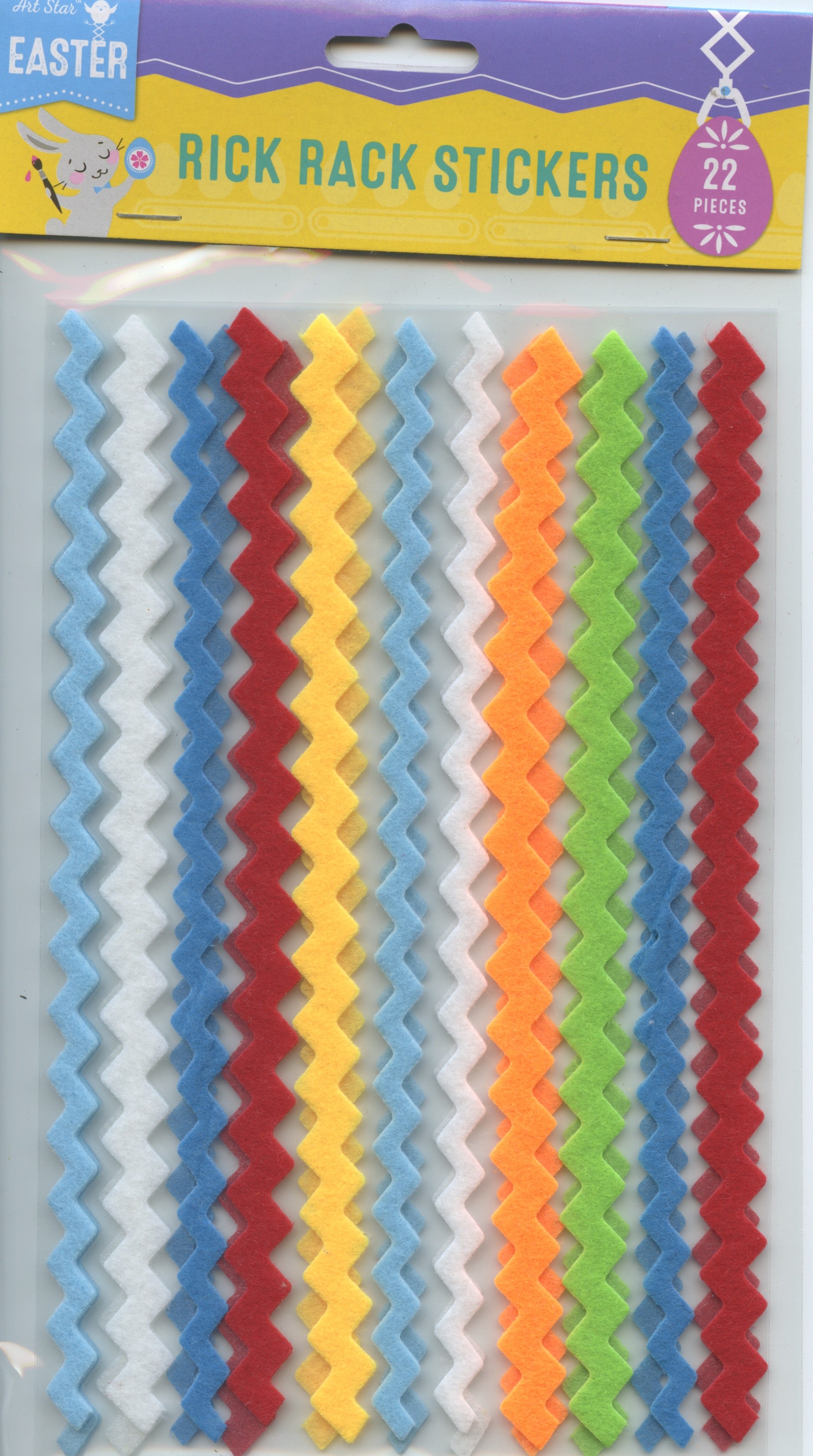 Easter Rick Rack Felt Stickers - Assorted Colours - 22 pieces – The ...