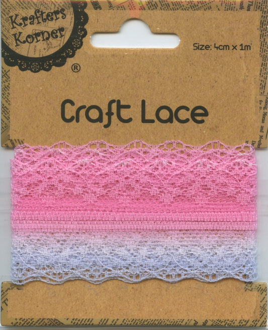Craft Lace - Pink/Mauve - 4cm - Length 1m