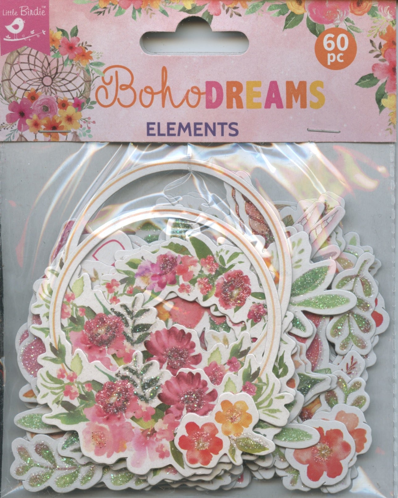 Little Birdie Handmade Embellishments - Boho Dreams - 60pk