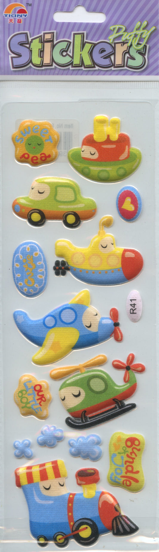 Puffy Transport Stickers - 14 pack