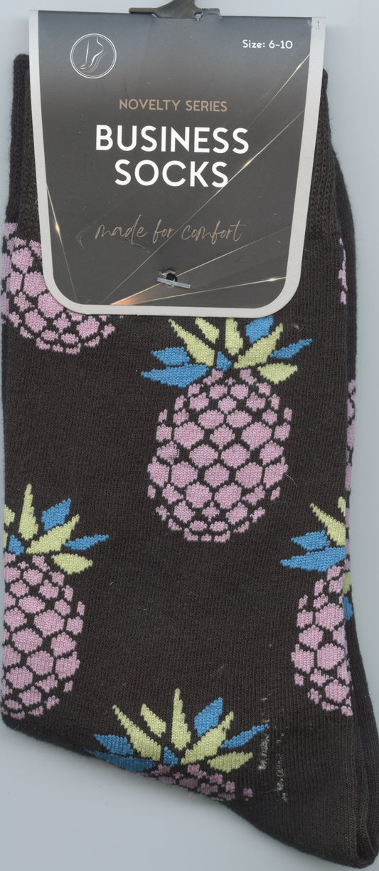Novelty Business Socks - Pineapples - Sizes 6-10