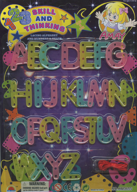 Skill and Thinking Lacing Alphabet with thread - 27 pieces