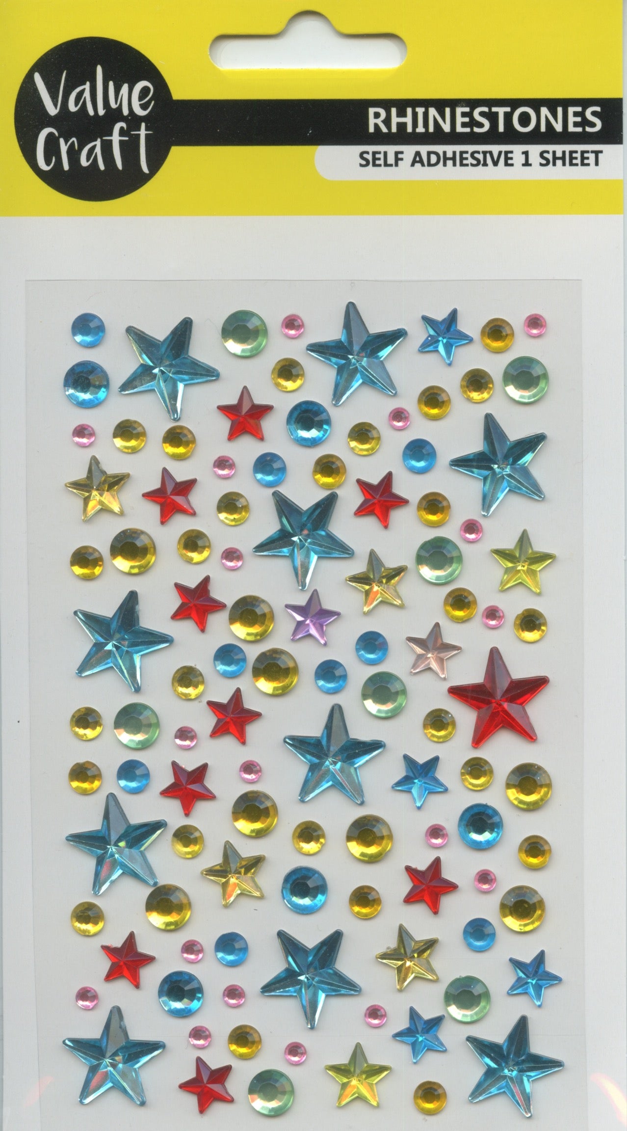 Rhinestones- Multi coloured - Stars and Circles - 1 sheet