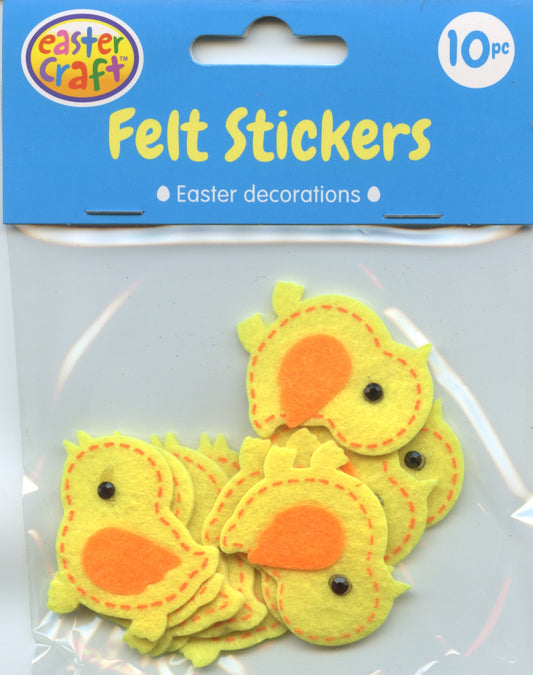 Easter Felt Stickers - Chicks - 10 pk