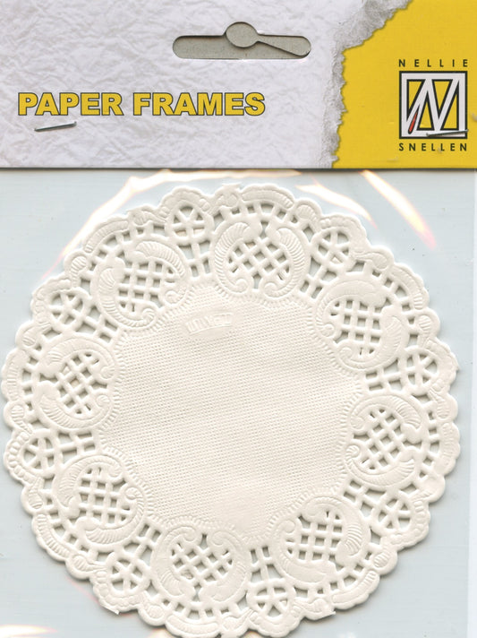 White Paper Craft Frames (Doilies) - 10cm round - 12 pk