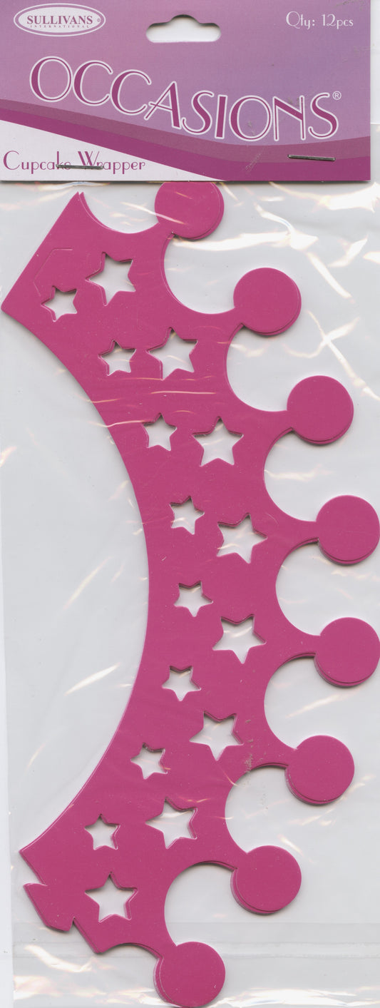 Cupcake Wrapper - Pink Crown - 12pcs