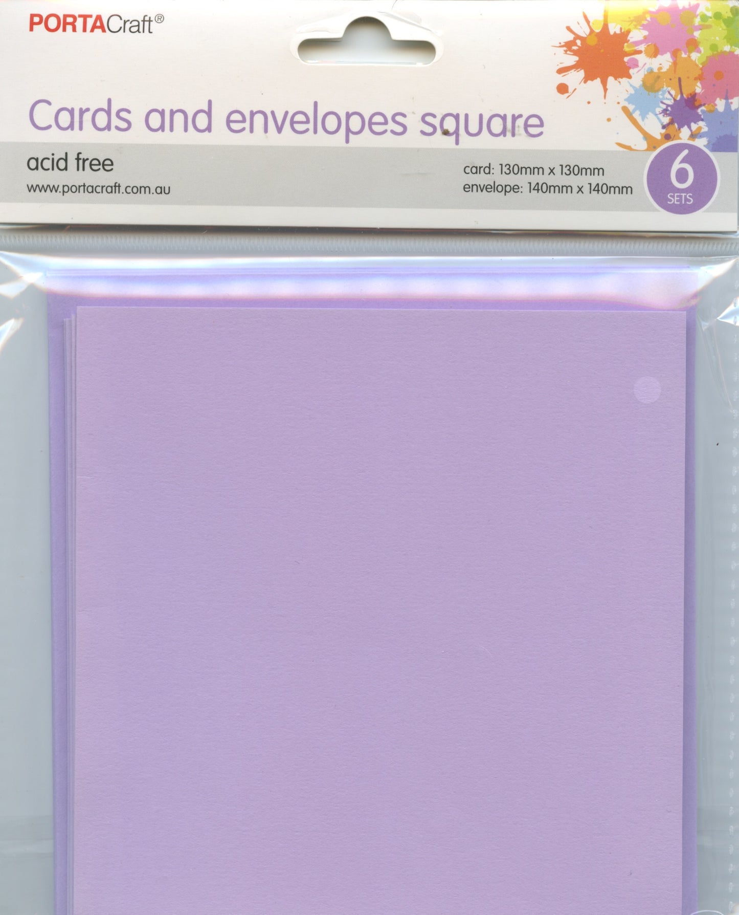 Square Cards and Envelopes - Mauve - 6 sets