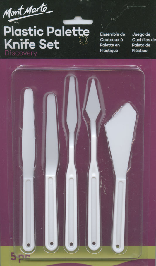 Plastic Palette Knife Set - Paint Mixing Set - 5pc