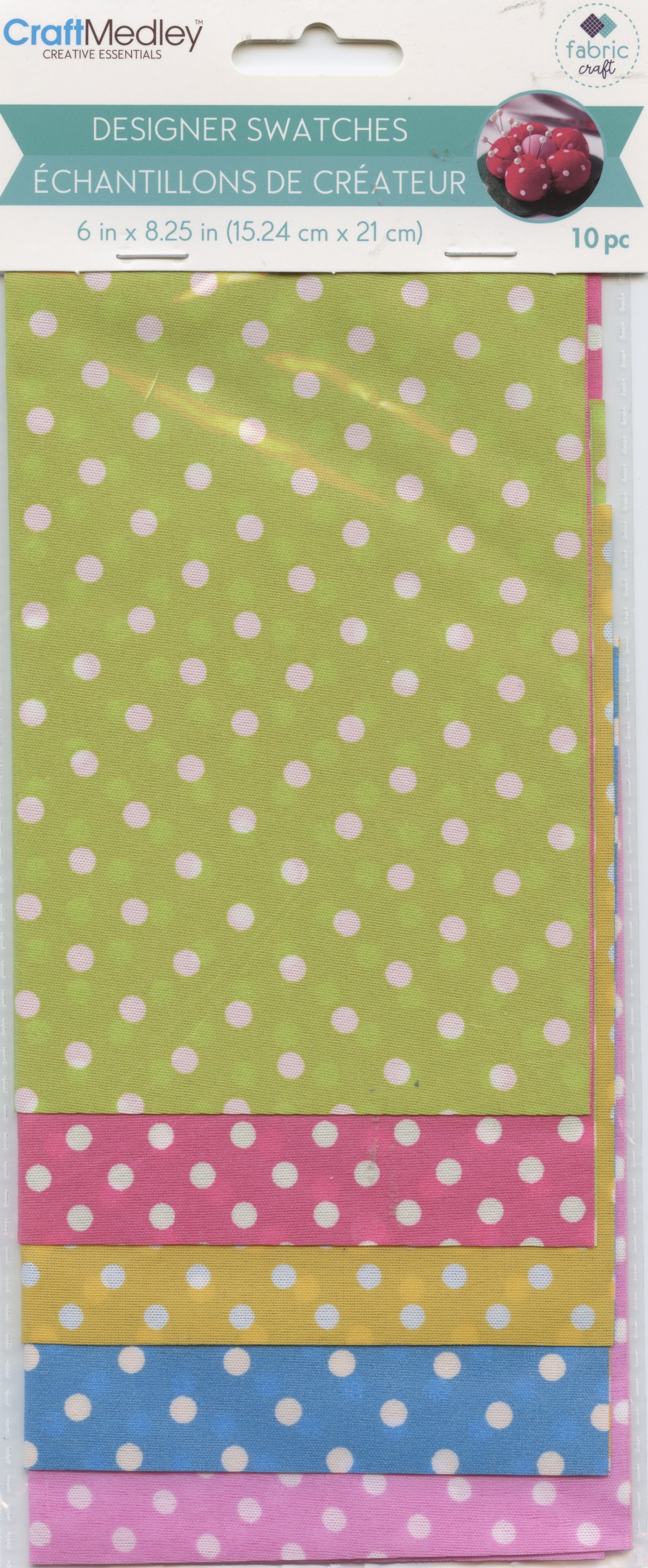 Designer Fabric Swatches - Big Dot - 10 pk  - 15.24x21cm
