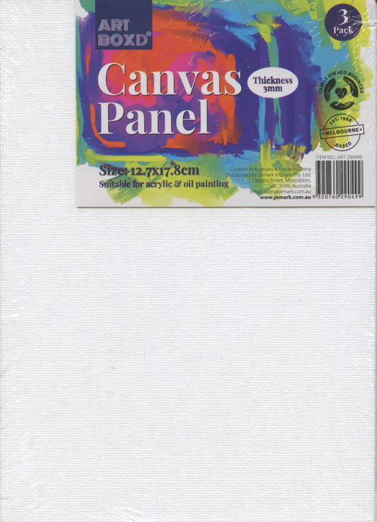 Canvas Panel White - 3 pack - Size 12.7x17.8cm - 3mm