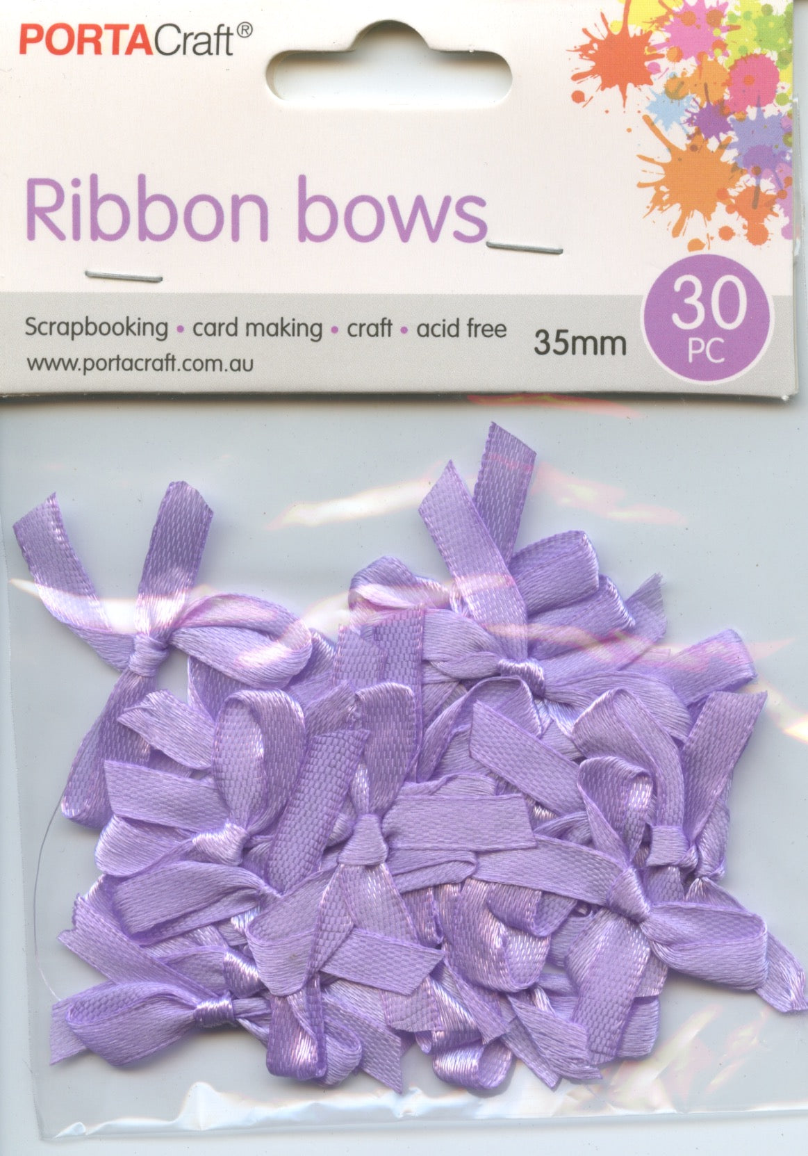 Ribbon bows - Mauve - 30 pack - 35mm