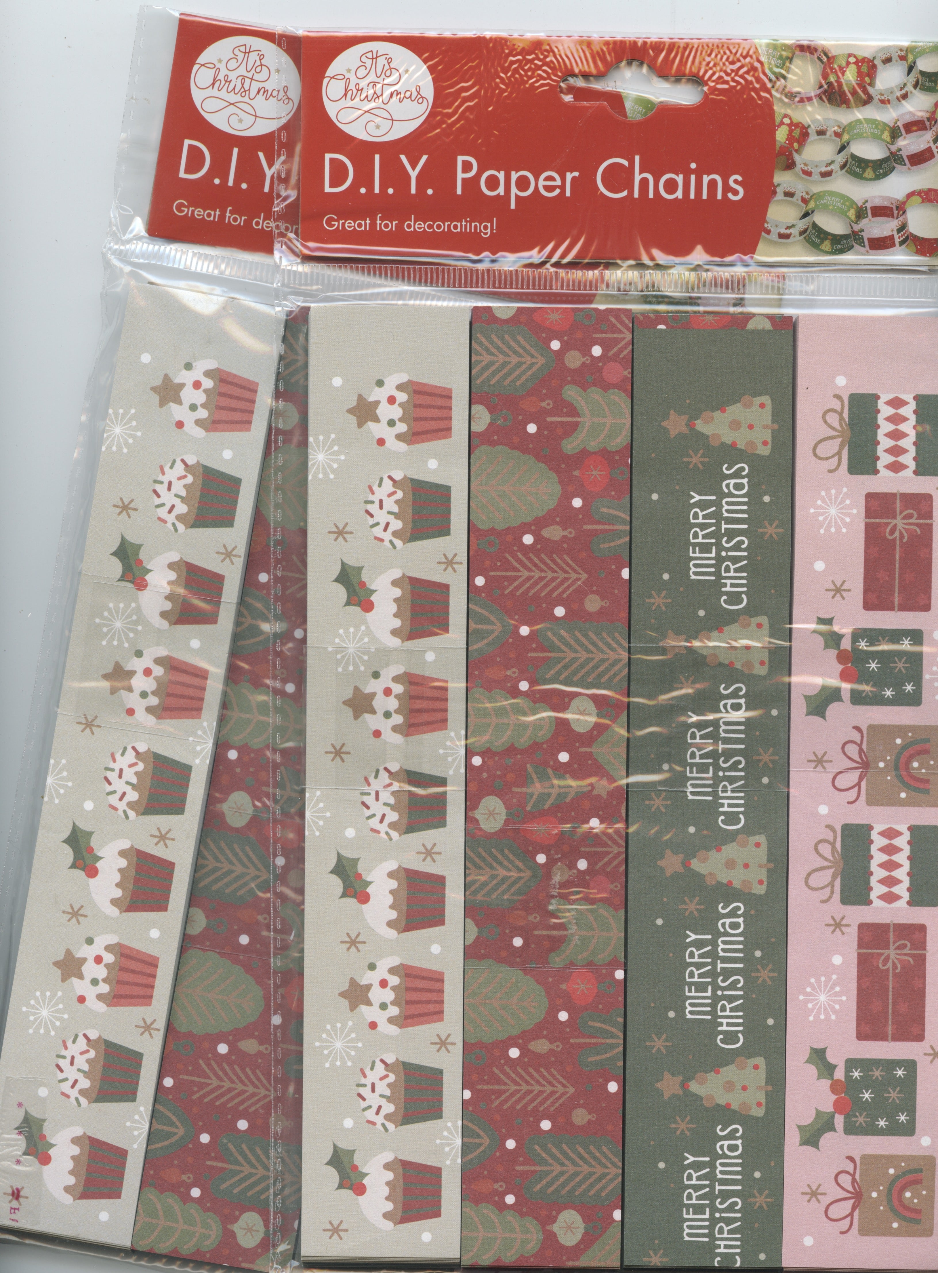 DIY Paper Chains - Cupcakes/Holly/Trees/Presents - 2 packs – The Crafty ...