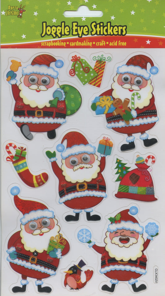 Joggle Eye Stickers - Santas with gifts