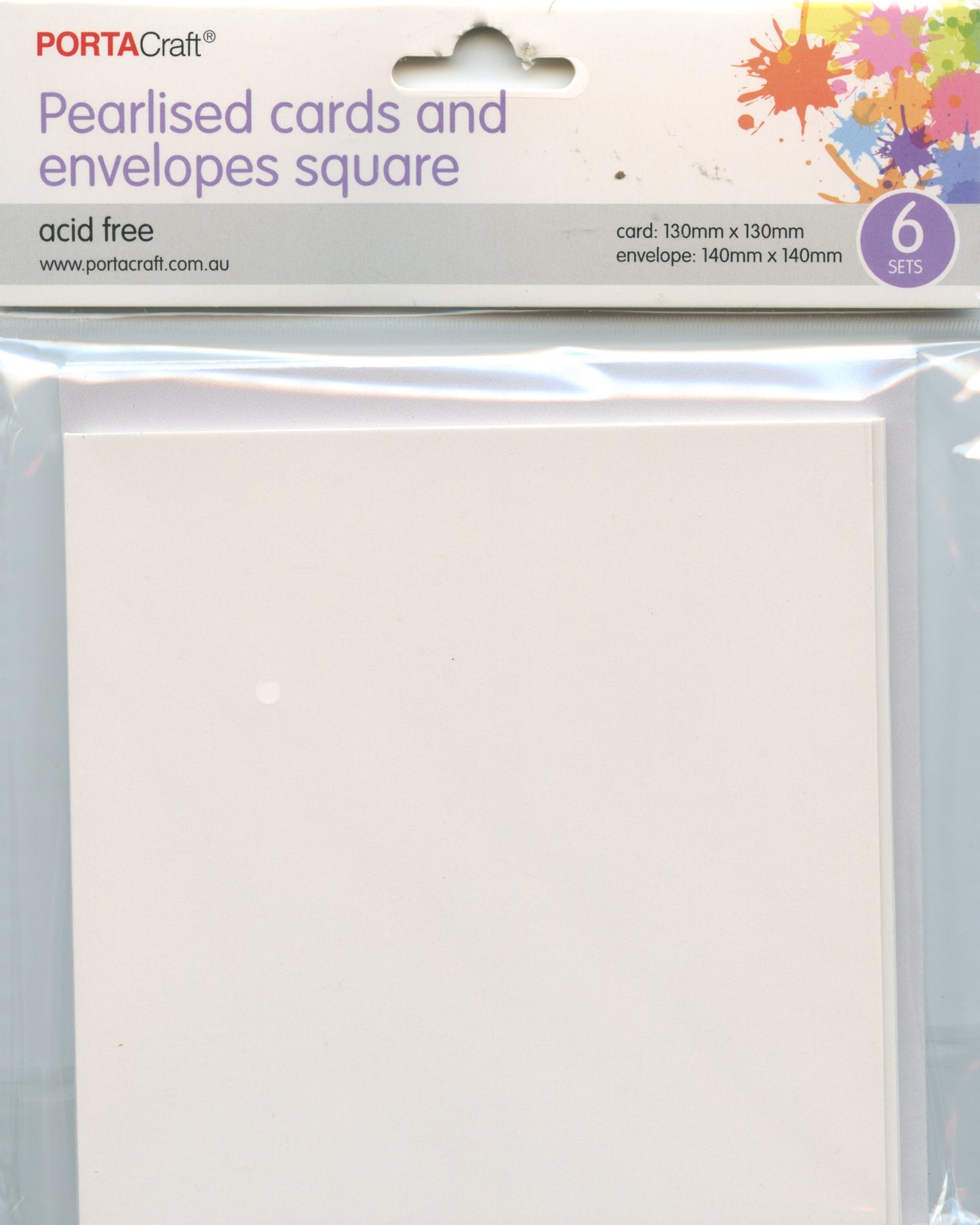 Pearlised Square Cards and Envelopes - Pearl - 6 sets