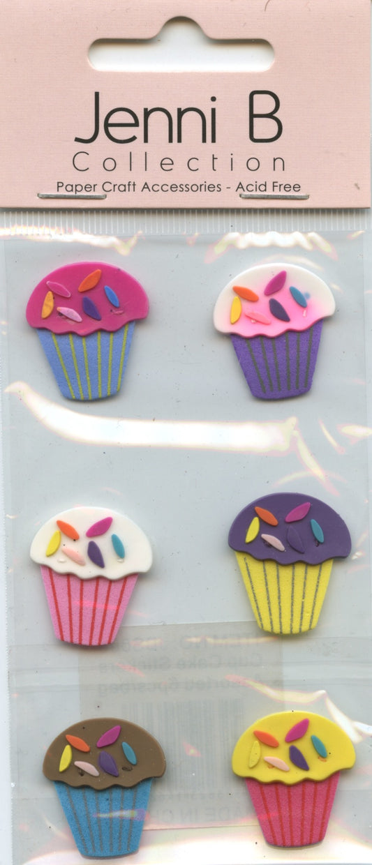Jenni B Collection - Cupcake Foam Embellishments - 6 pcs