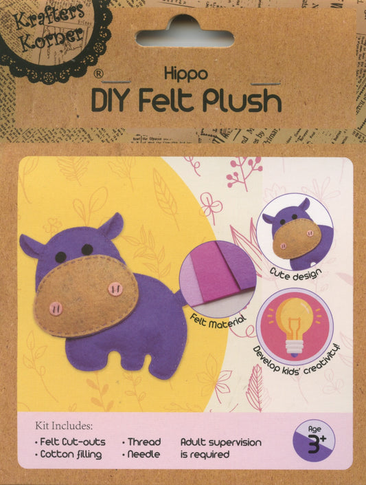 DIY Felt Plush kit - Hippo
