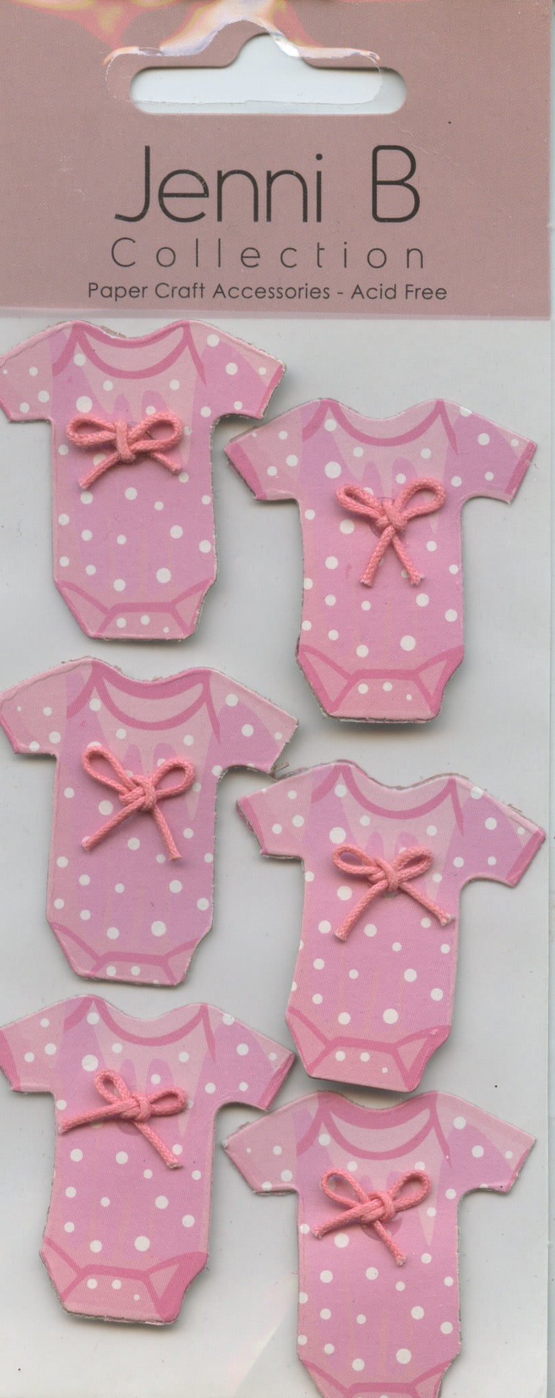 Jenni B Collection 3D - Jump Suit Baby Pink - Adhesive Stickers 6pk