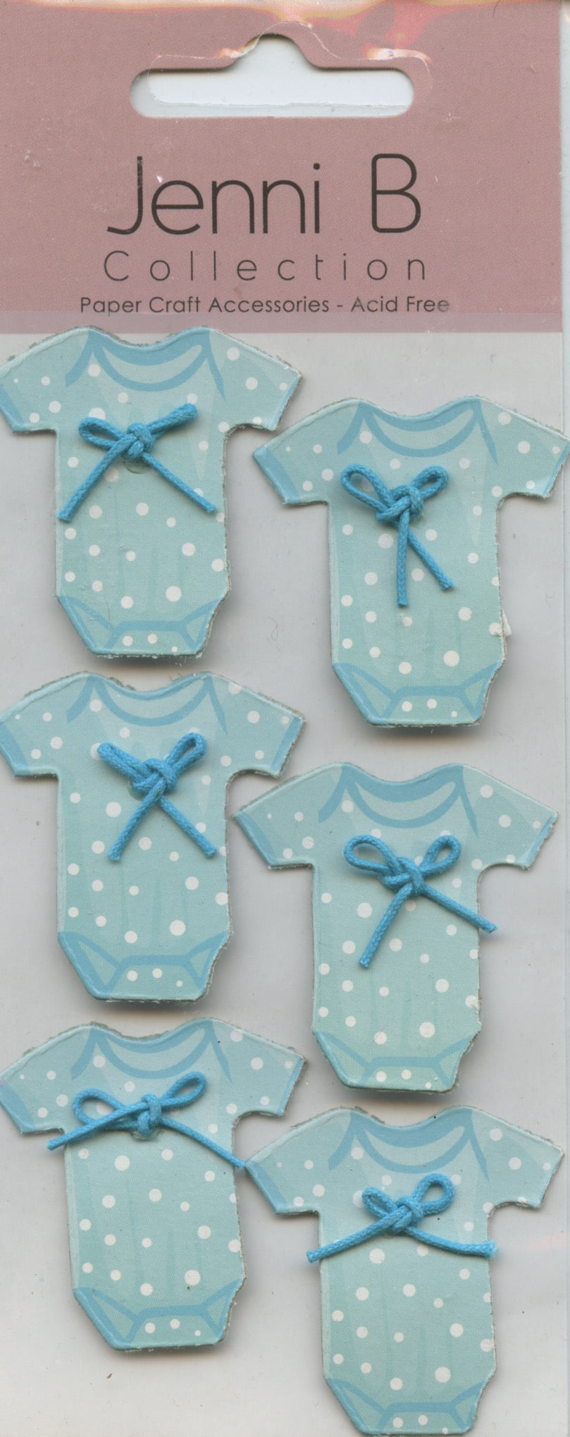 Jenni B Collection 3D - Jump Suit Baby Blue - Adhesive Stickers 6pk