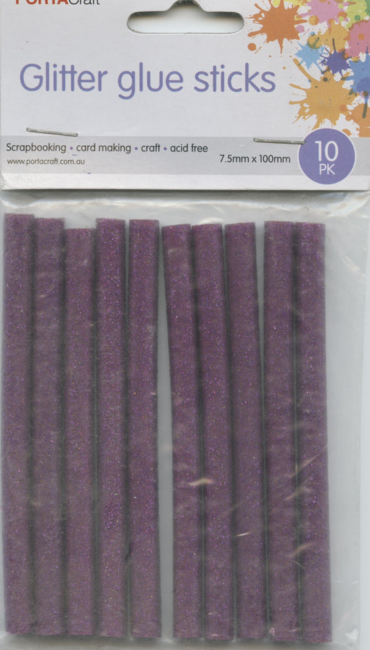 Glitter Glue Gun Sticks - Purple - 10pk