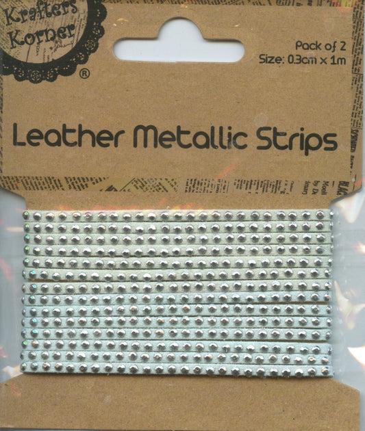 Leather Metallic Strip - Mint/Pale Blue - Pk 2