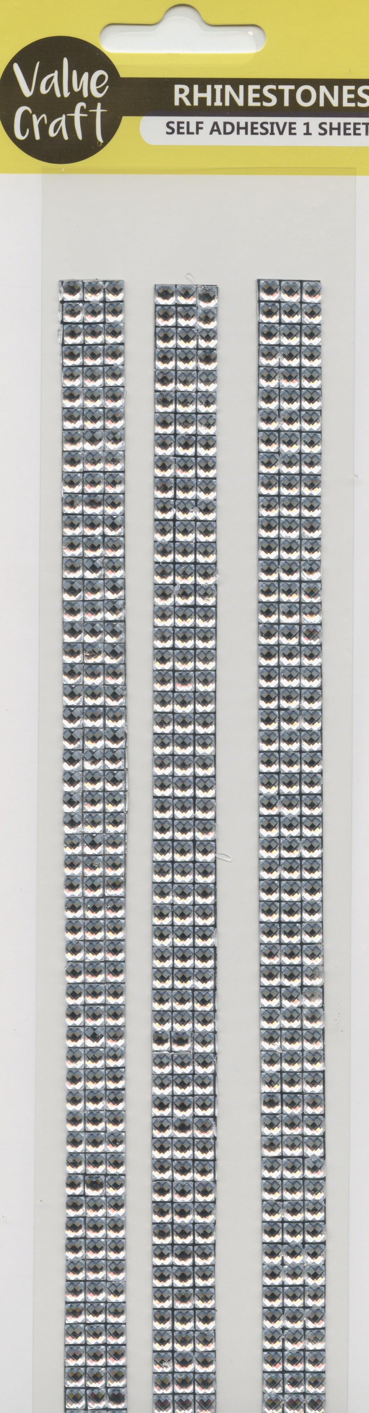 Rhinestones - Silver strips - 1 sheet