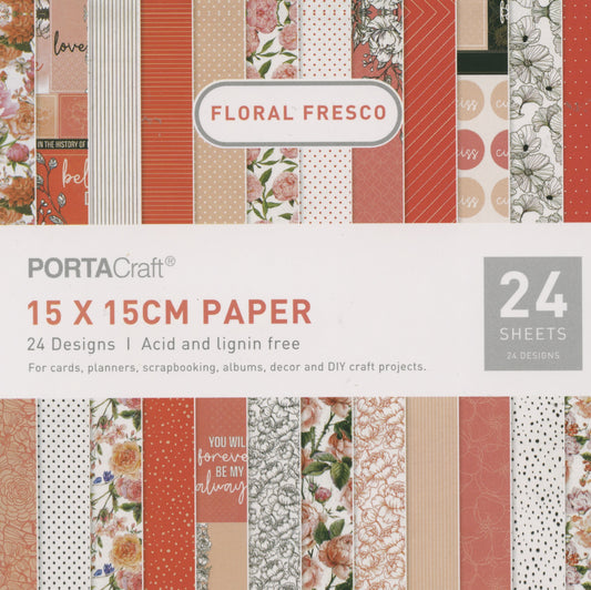 Floral Fresco - Scrapbooking Paper Pad - 24 sheets - 15x15cm