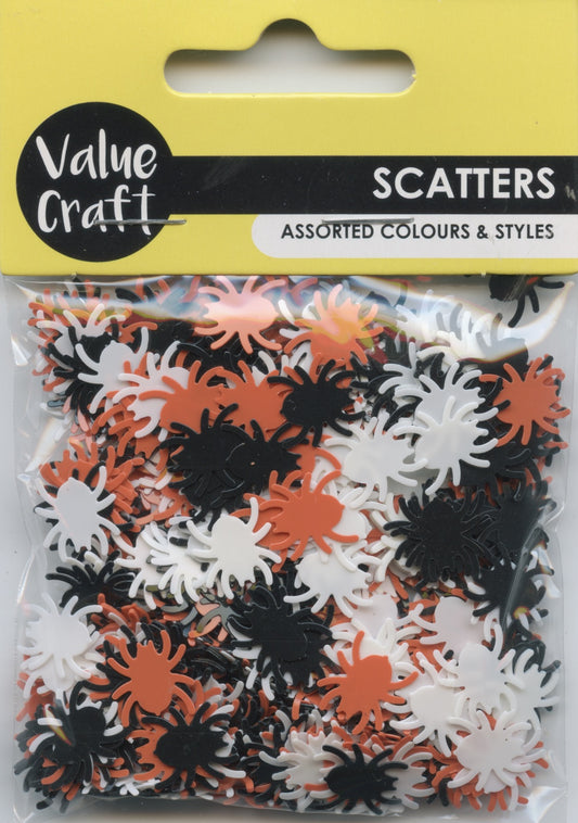 Scatters - Spider Shapes - Black/Orange/White - 20g