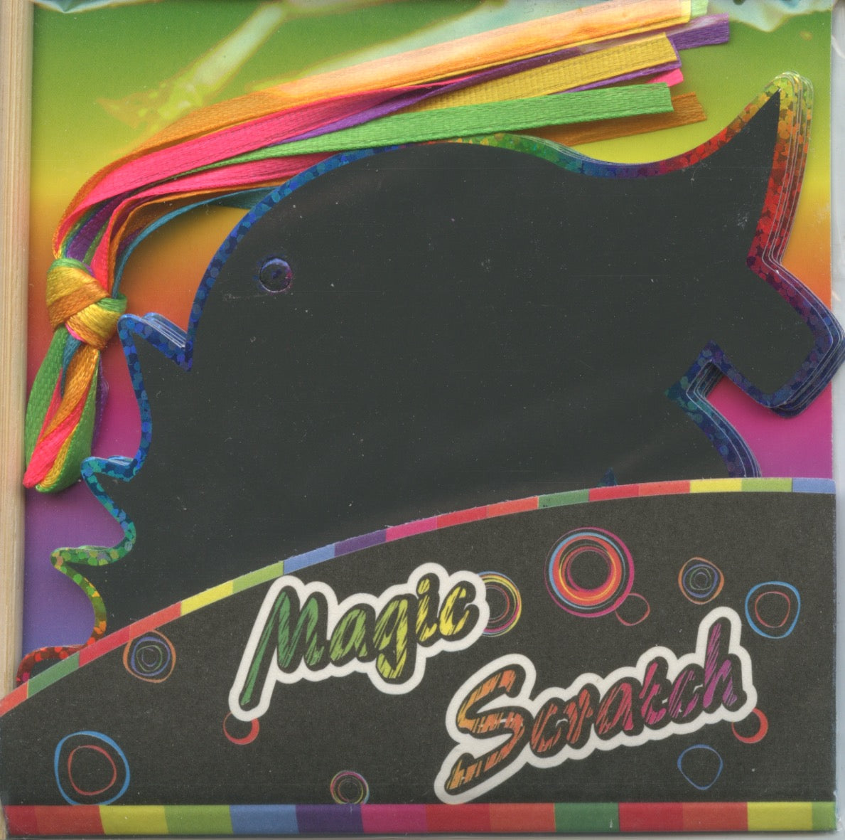 Magic Scratch Dinosaur cards with Ribbon - 6 pack