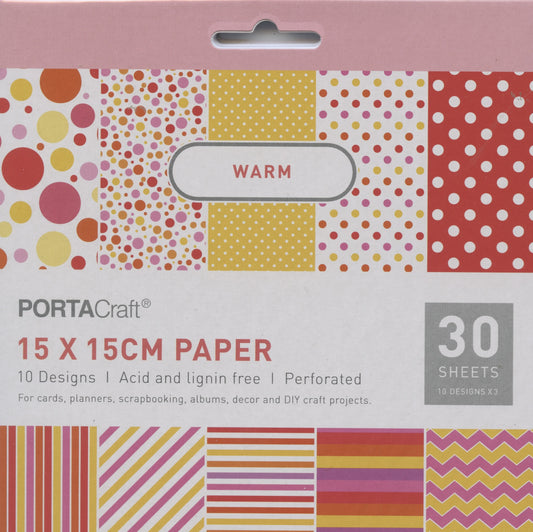 Warm - Scrapbooking Paper Pad - Perforated - 30 sheets - 15x15cm