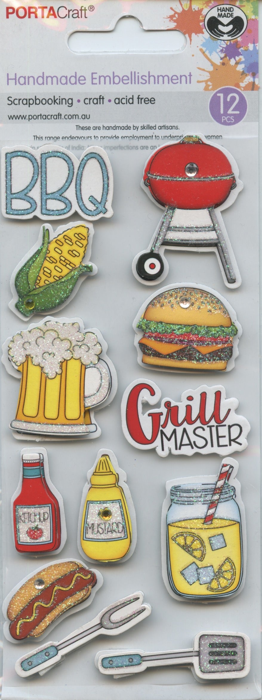 Porta Craft Handmade Embellishment BBQ Theme 12pc