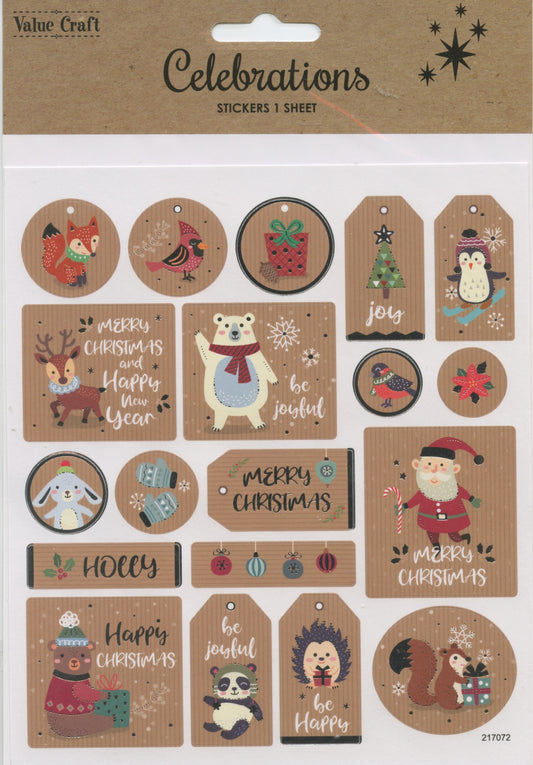 Celebrations - Christmas Tag Theme Stickers - 1 Sheet
