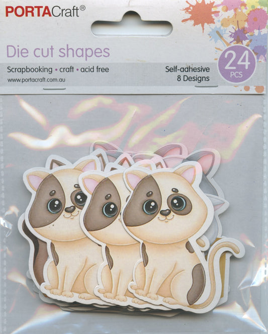 Paper Die-Cut Shapes - Purrfect Paws -  24pcs