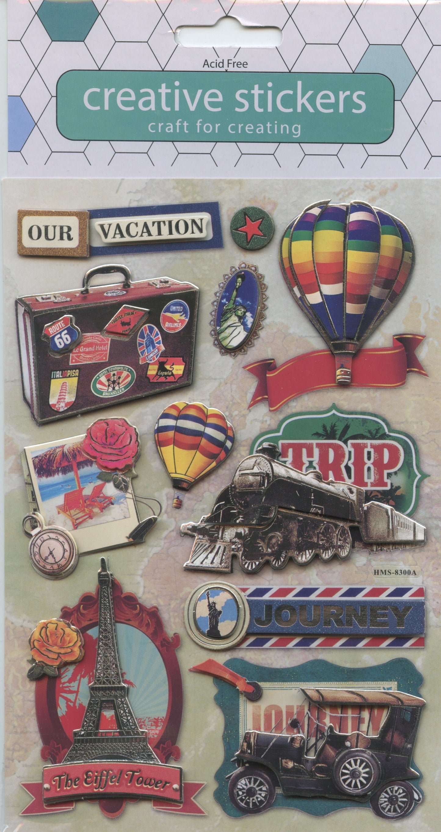 Our Vacation 3D Stickers - 11 pc