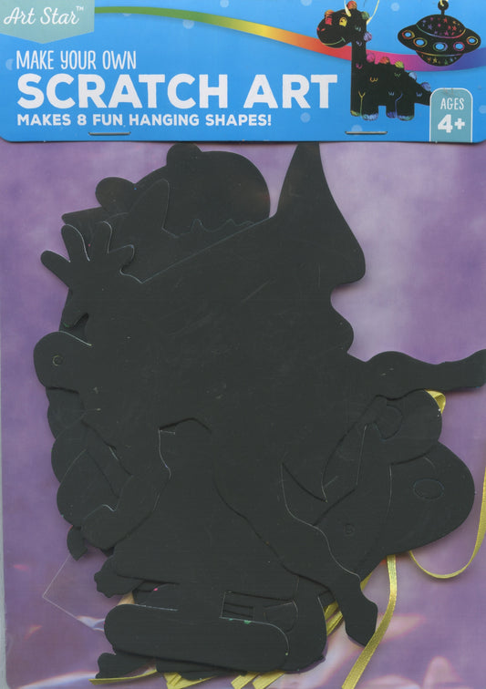 Make Your Own Scratch Art Hanging Shapes - 8 Pack