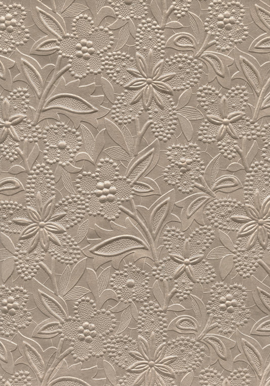 Specialty Paper 1 x Handmade A4 Embossed - Soft Gold - Spring Flower