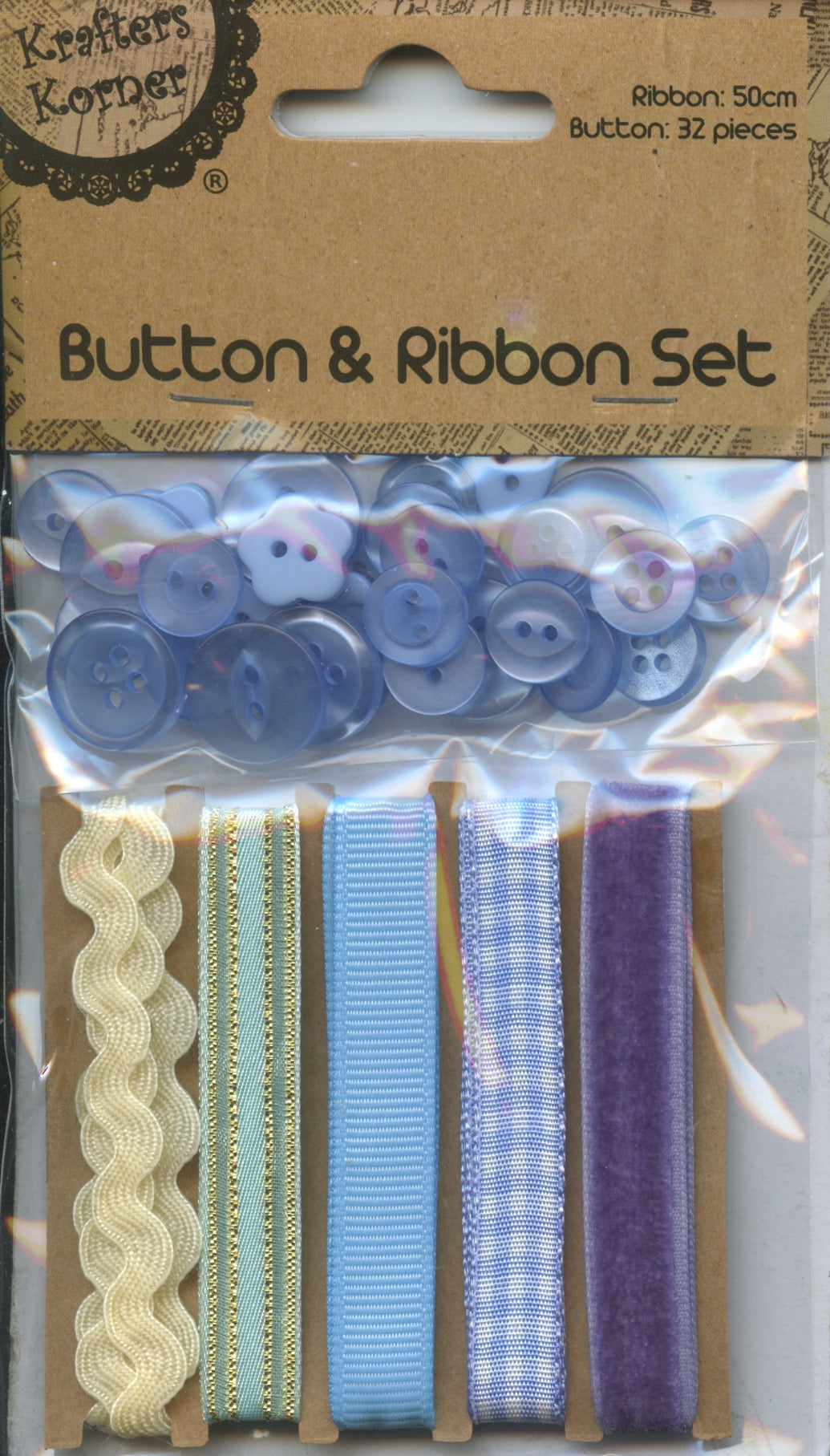 Button Up Ribbon Button and Ribbon Set - Blue – The Crafty Bear Shop