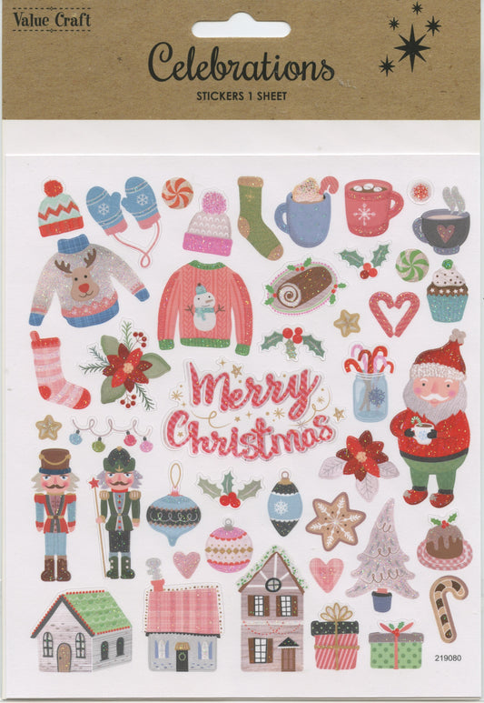 Celebrations Christmas Stickers - A Good Christmas Mix 41pc