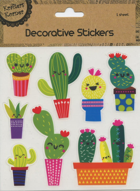 Cactus - Decorative Stickers - 8 pack