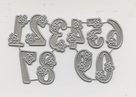 Metal Dies - Numbers 0-9 with Flowers
