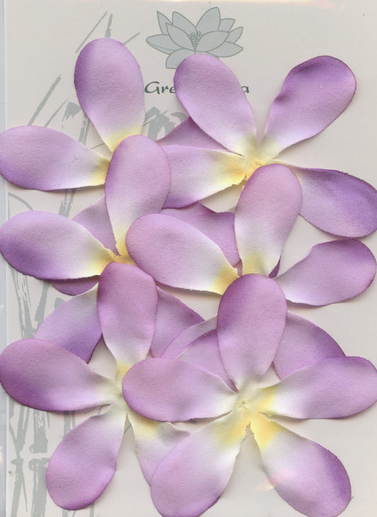 Frangipanis Flowers - Fabric - Lavender - 6.5-7cm - 6 pk