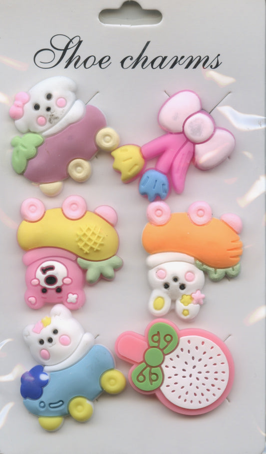 Shoe Charms - Cute Animal theme - 6pc