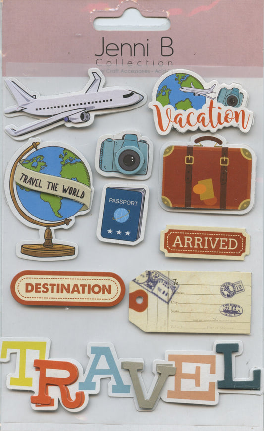 Jenni B Collection - Vacation/Travel Embellishments- 10pcs