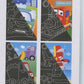 Scratch Art Picture - Transport Theme - Pack of 4 with scratch tool