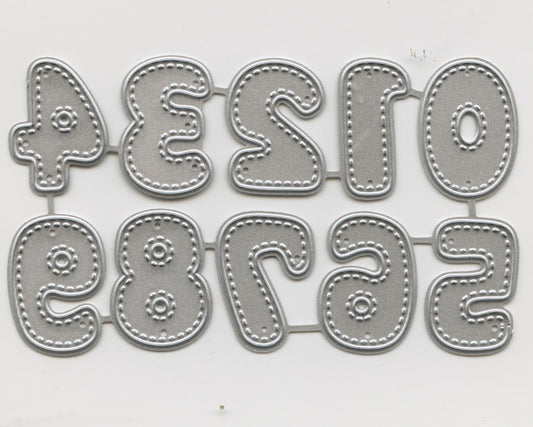 Metal Dies - Numbers 0-9 with Stitched edge