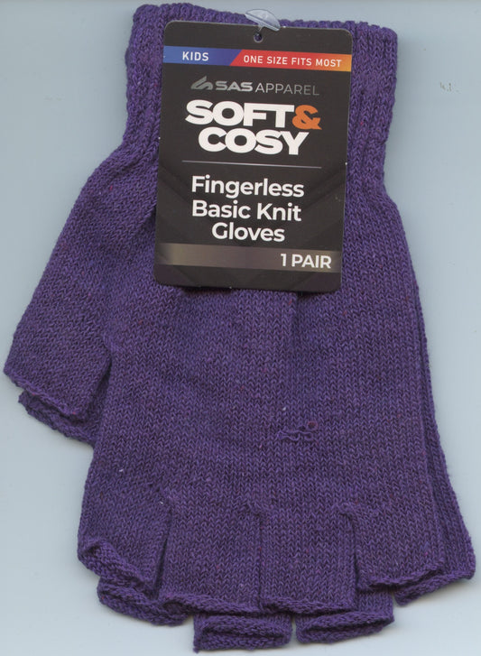 Soft and Cosy - Kids Fingerless Gloves - Purple