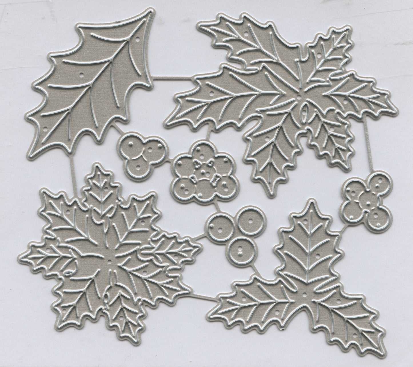 Metal Dies - Christmas Poinsettia Holly & Ivy Set