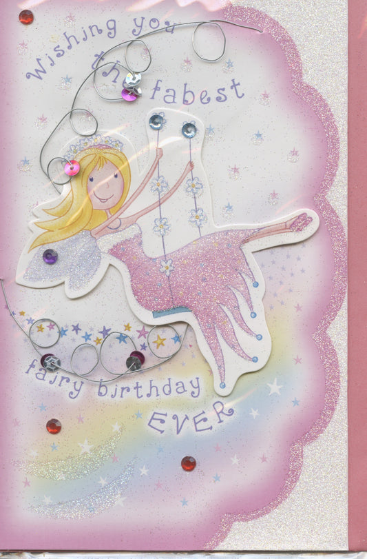 Happy Birthday- Girl - Card and envelope - Fairy 2